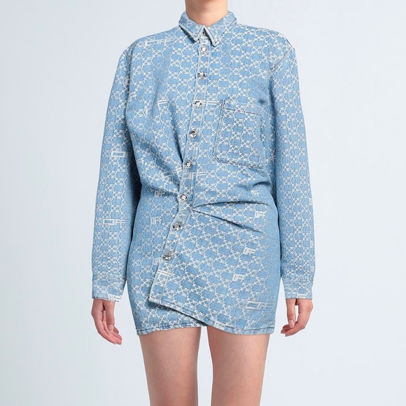 NEW!!! Off White Denim Mini Dress. - Picture 2 of 8